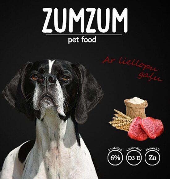 PILNVĒRTĪGA BARĪBA PIEAUGUŠIEM SUŅIEM AR LIELLOPU GAĻU 1240g, IEPAKOJUMS 12gb